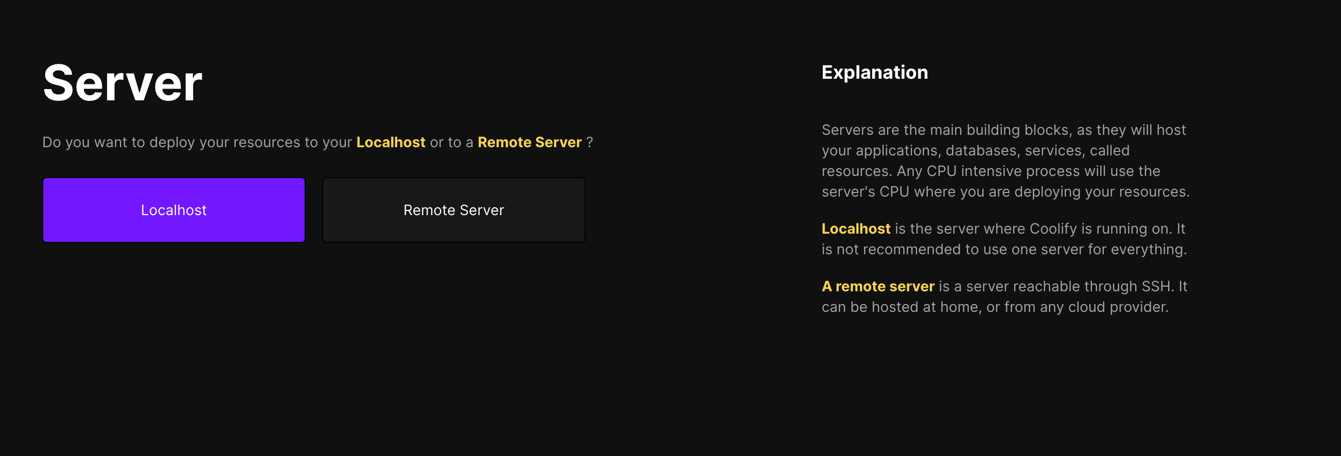choose localhost